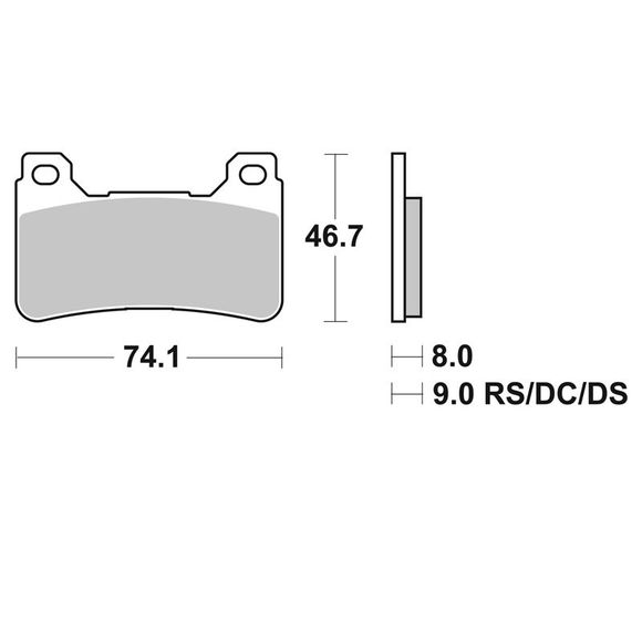 SBS 809DC Racing carbon front brake padsRef: 809DC / 809060