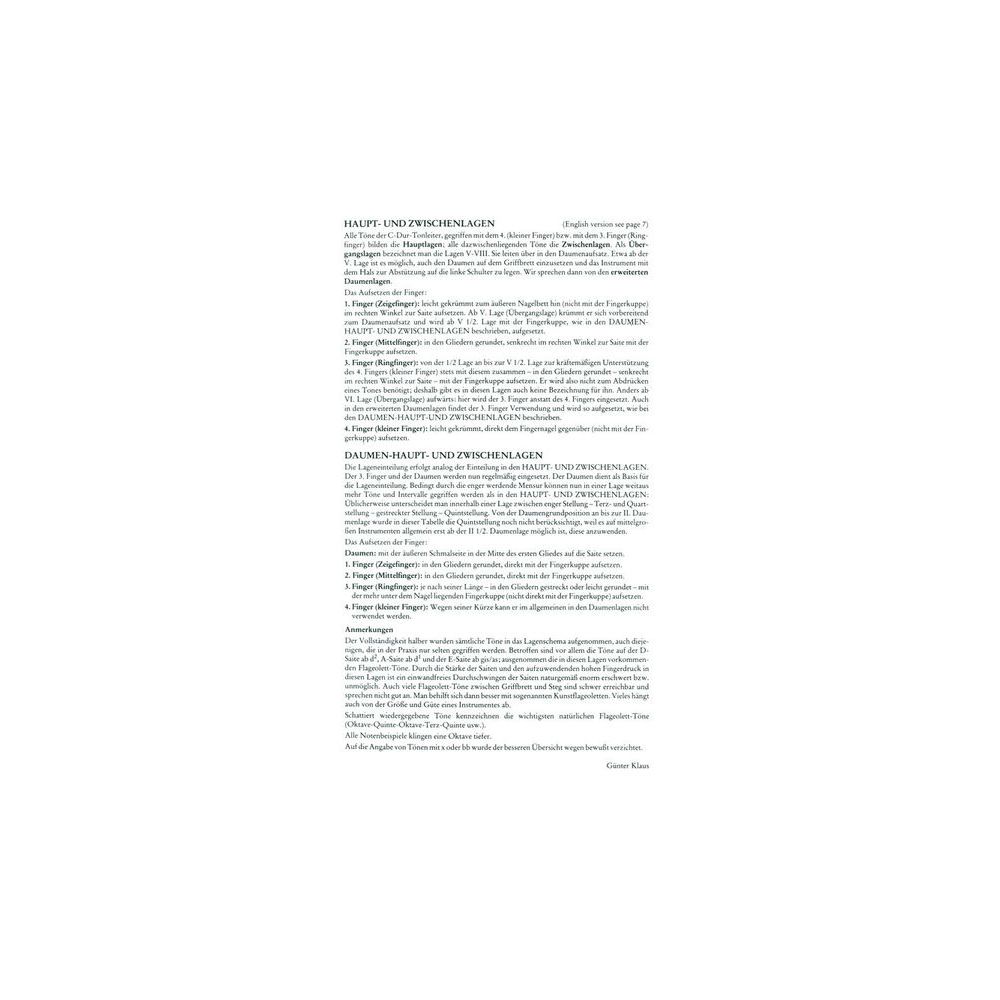 Zimmermann Verlag Grifftabelle Kontrabass – Thomann Ireland