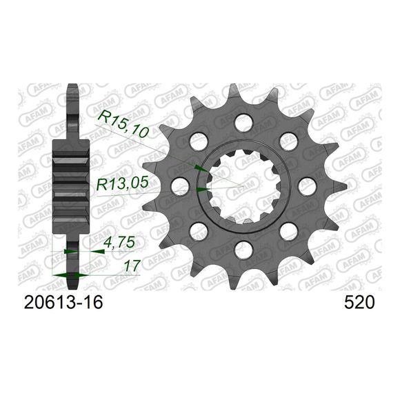 AFAM 520 Chain Kit Steel TypeHONDA 750 CB 750 HORNET - 2023 - 2025Ref: Aa0103 / Kit110262