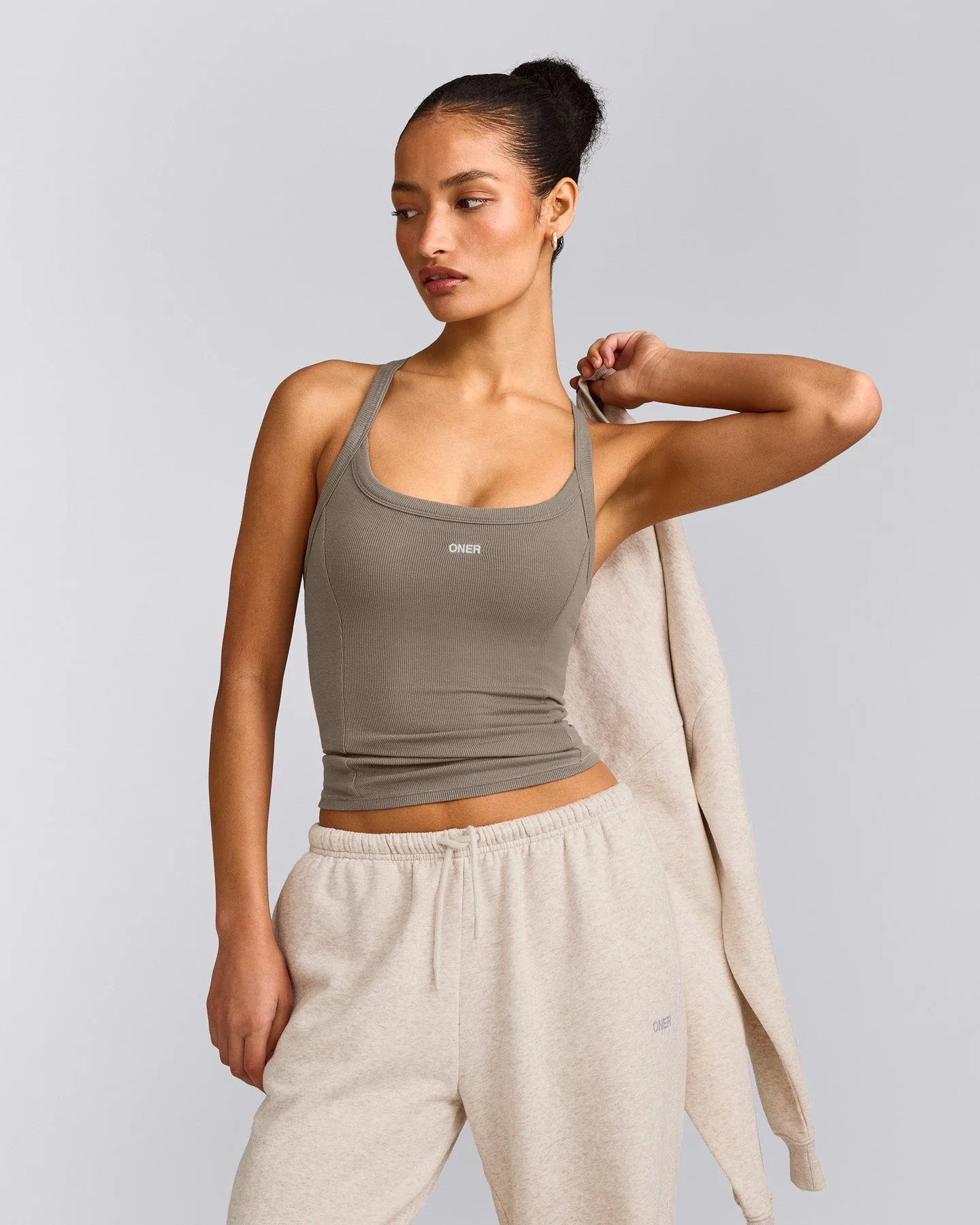 Mellow™ Rib Racer Back Vest with Built in Bra Shelf | Warm Minky
