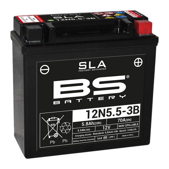 Battery BS Battery SLA 12N5.5-3B firm Type Acid Maintenance free/ready to useRef: 12N5.5-3BSLA / 1080691