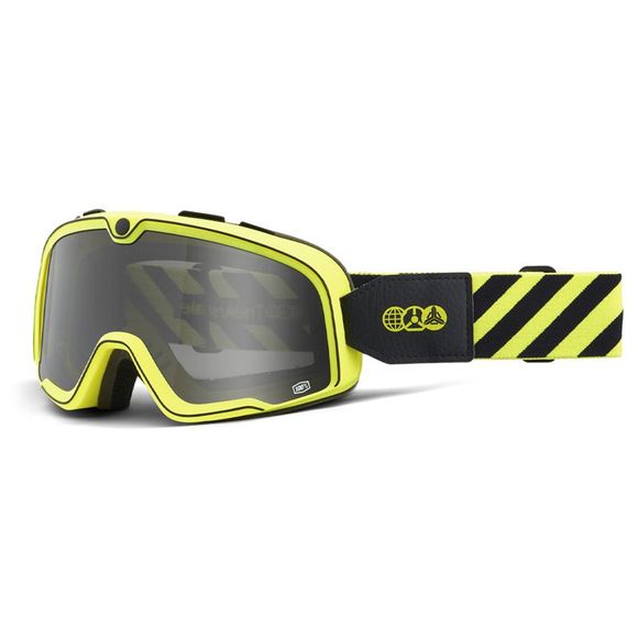 100% BARSTOW Motorcycle Goggles - THE ARSENALE - SMOKE SCREEN - Yellow / BlackRef: CE1256 / 50000-00016