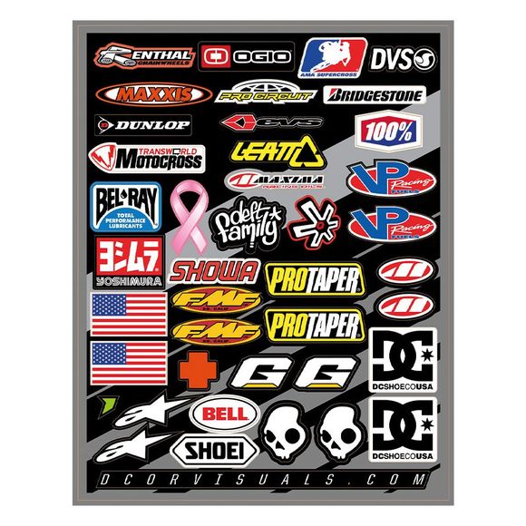 D'cor Helmet Logos Sticker Sheet - MulticolorRef: DCO0026 / 40-90-104