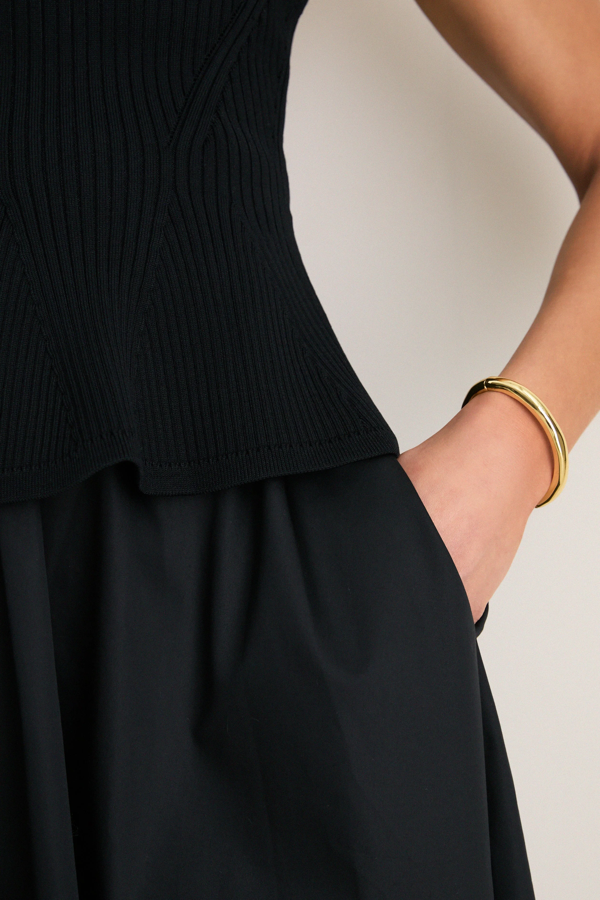 Black Peplum Cara Dress