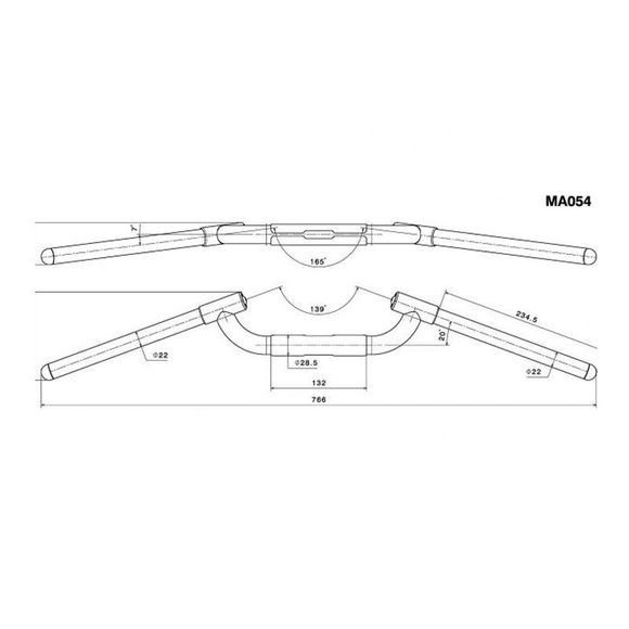 Guidon Rizoma RACE RETRO - NoirRef : RZ0709 / MA054B