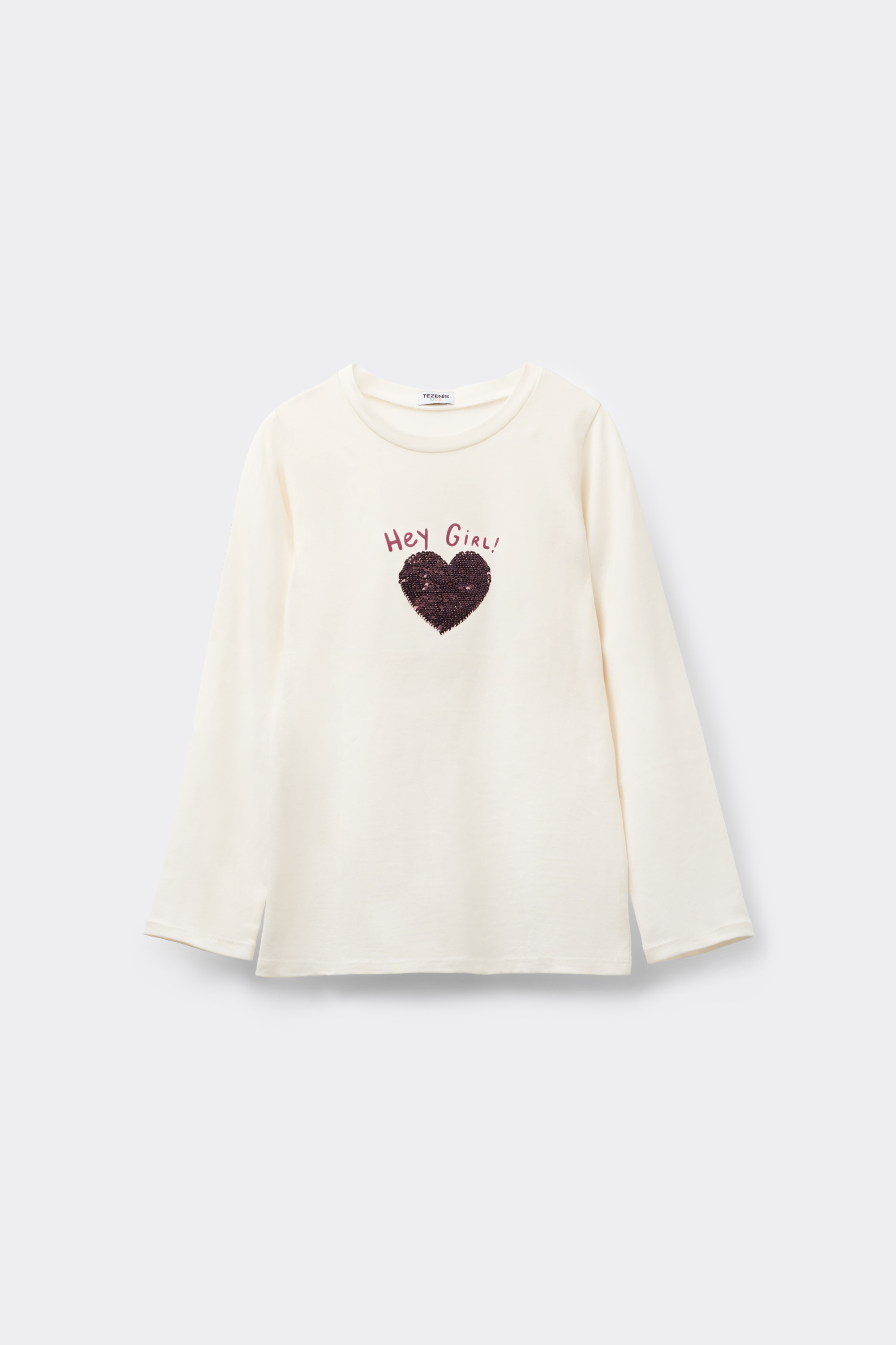 Girls’ Long Sleeve Cotton Top with Print