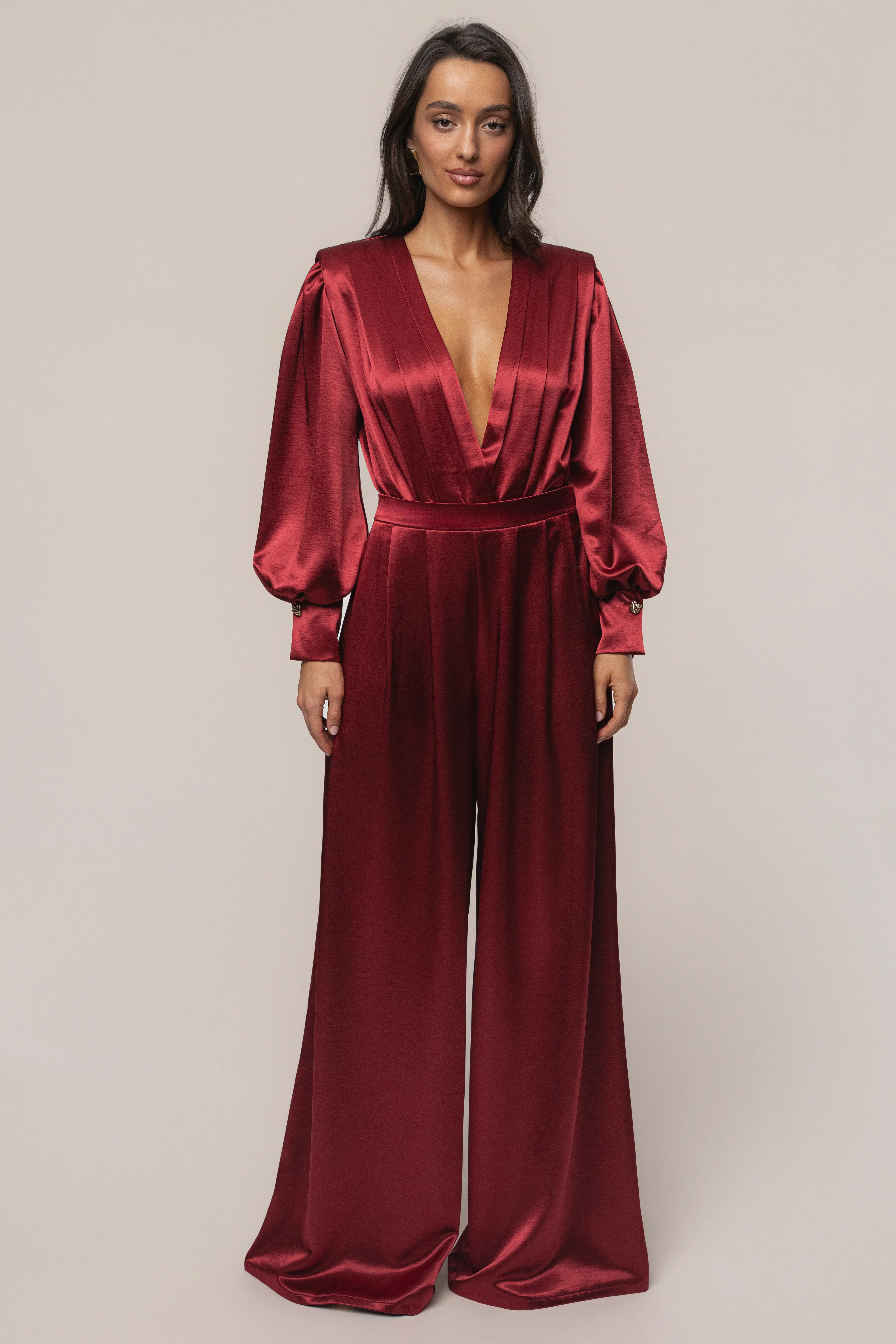 Burgundy Satin Radiance Bodysuit