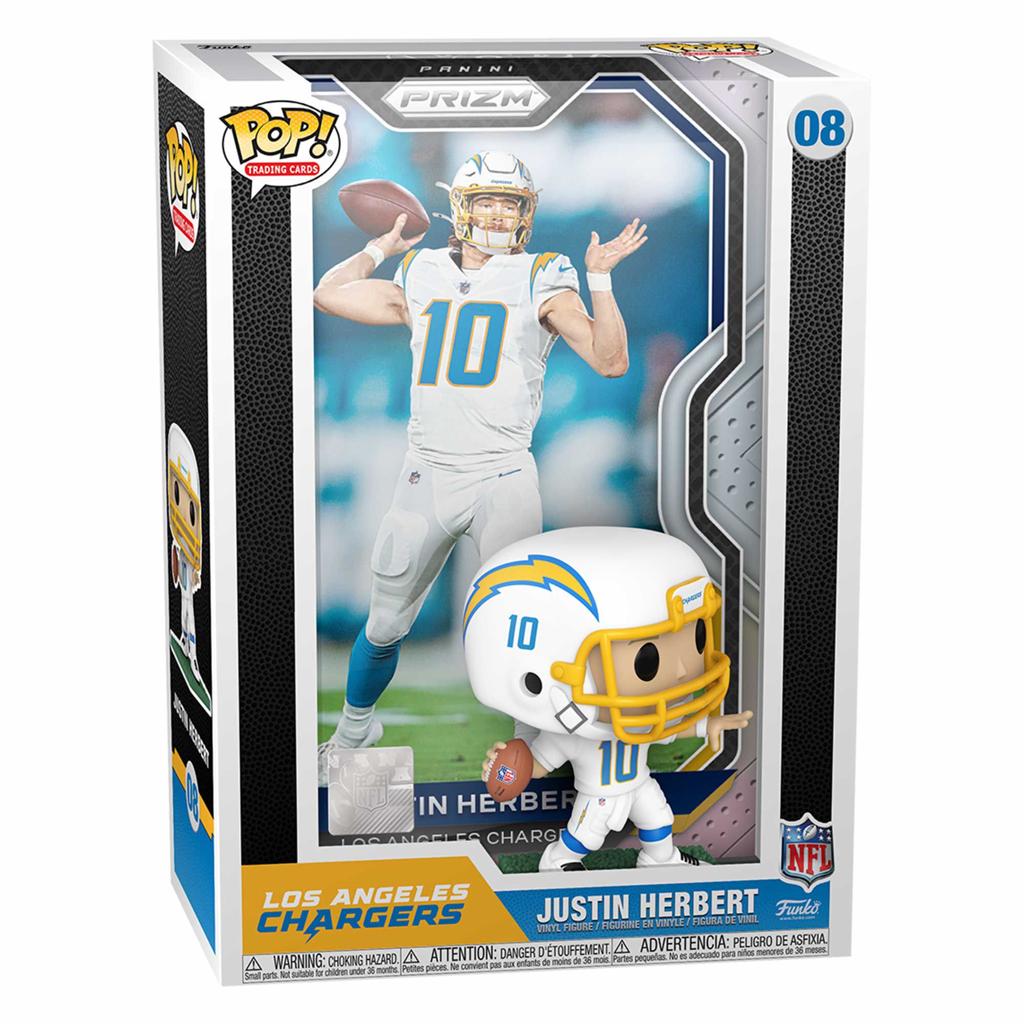 Funko POP! Trading Cards #08 Justin Herbert Los Angeles Chargers Prizm NFL Figure
