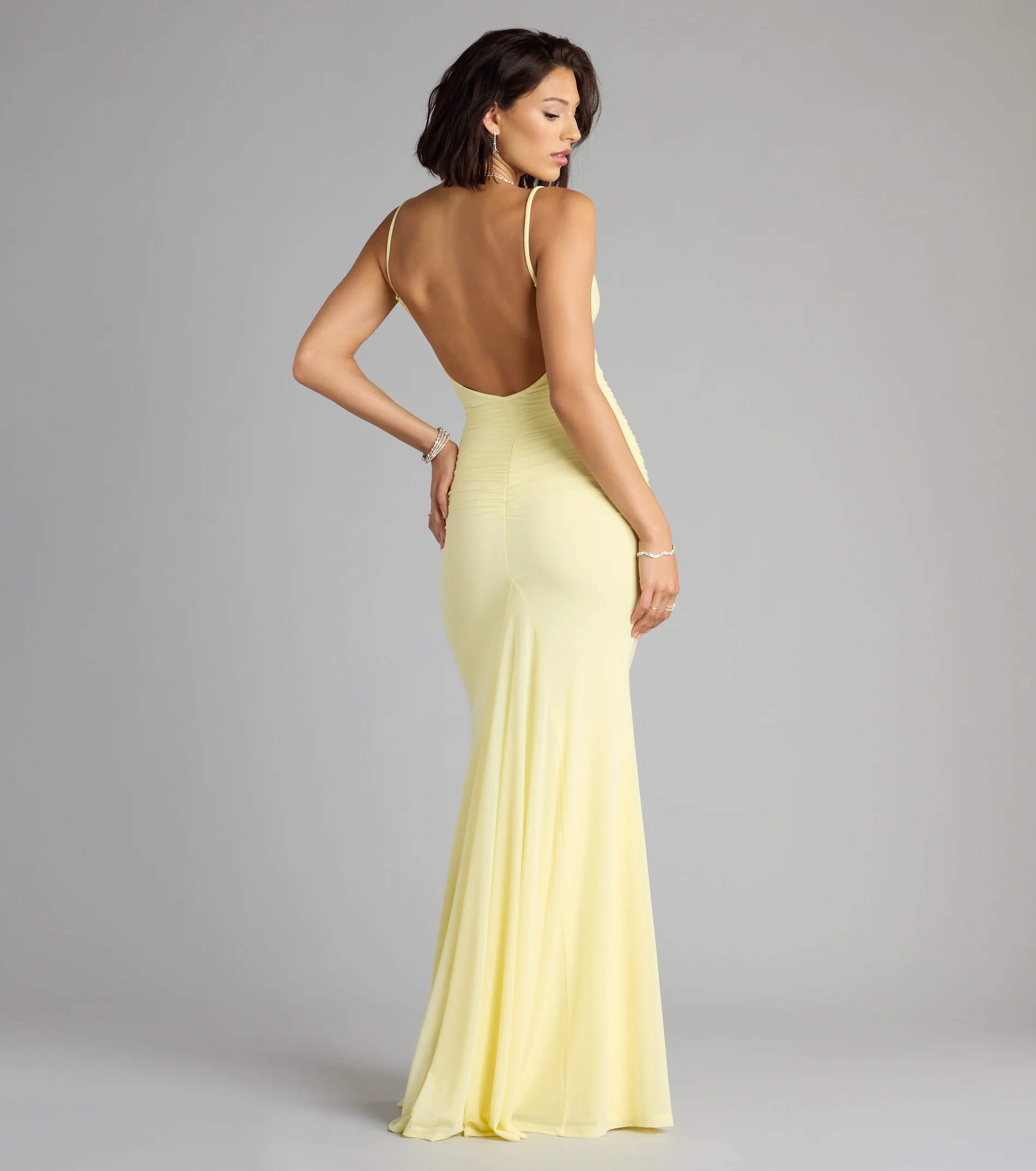 Sophia Mesh Open Back Mermaid Formal Dress