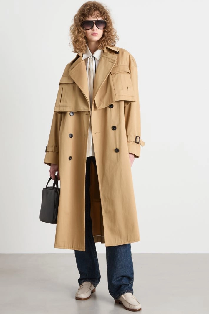 3-in-1 water-repellent gabardine trench coat - CAMEL