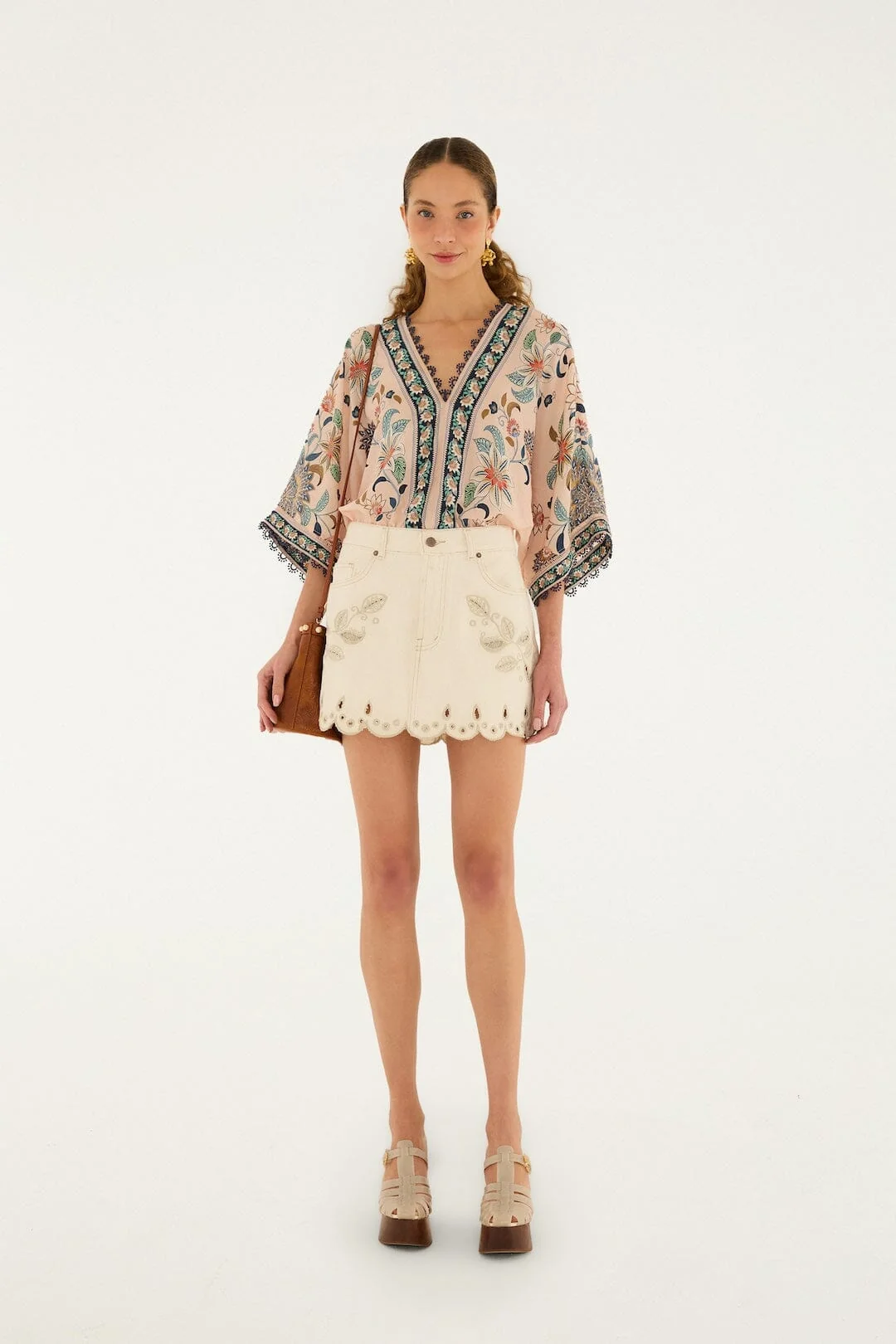 Off-White Canva Scallop Richelieu Skirt
