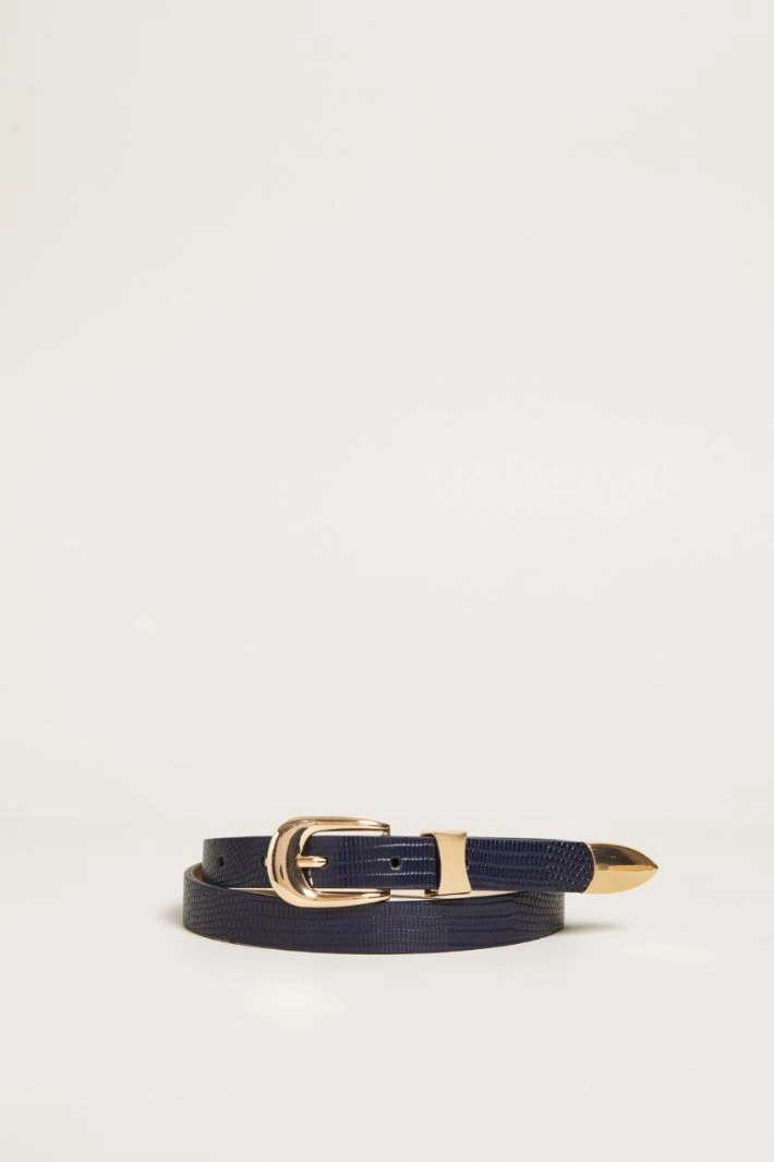 Croc print belt - BLUE
