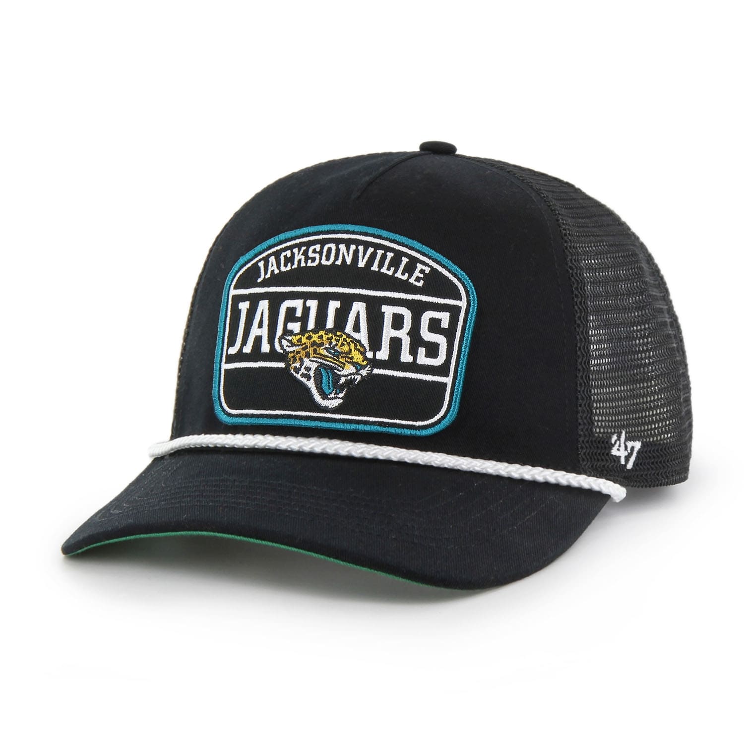 Jacksonville Jaguars Hone Rope '47 Hitch RF Snapback Trucker NFL Cap Black
