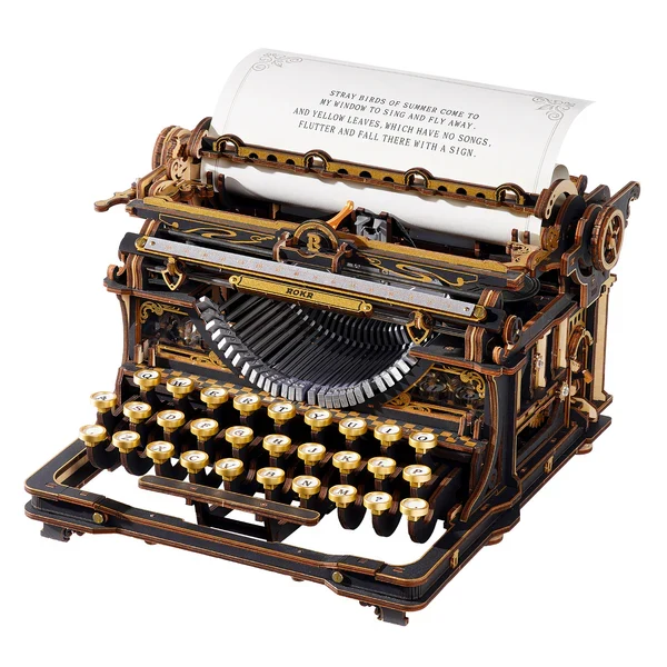 ROKR Mechanical Typewriter Wooden 3D Puzzle LK703B (Classic Version)
