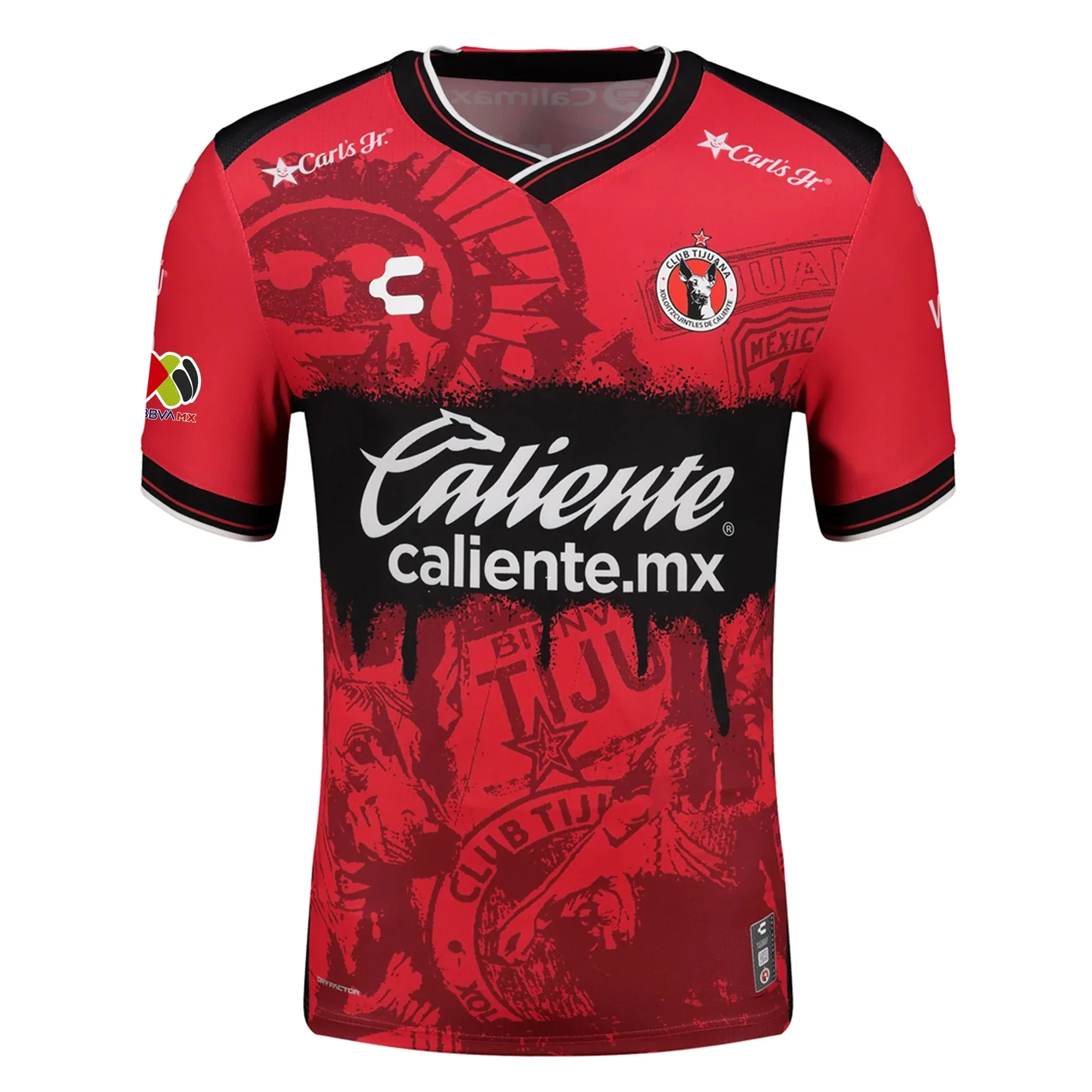 Charly Men's Club Tijuana Xolos Home Jersey 25/26 w/ BBVA MX Patch (Red/Black)
