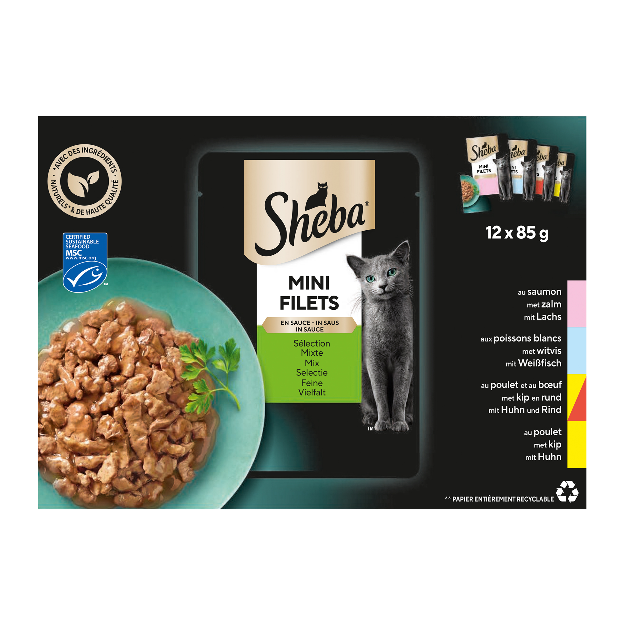 Sheba Chef's Selection Mini Filets in Sauce - 12 x 85 g