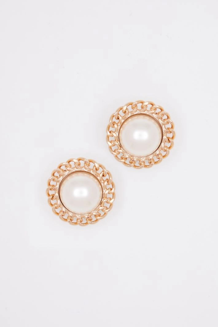 Metal and resin earrings - GOLD