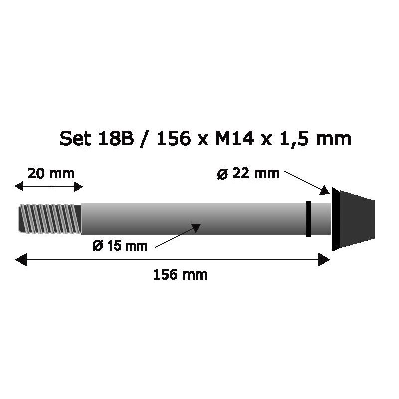 Pitlock Set 18 Boost Thru Axle 15x156mm x1.5mm - black
