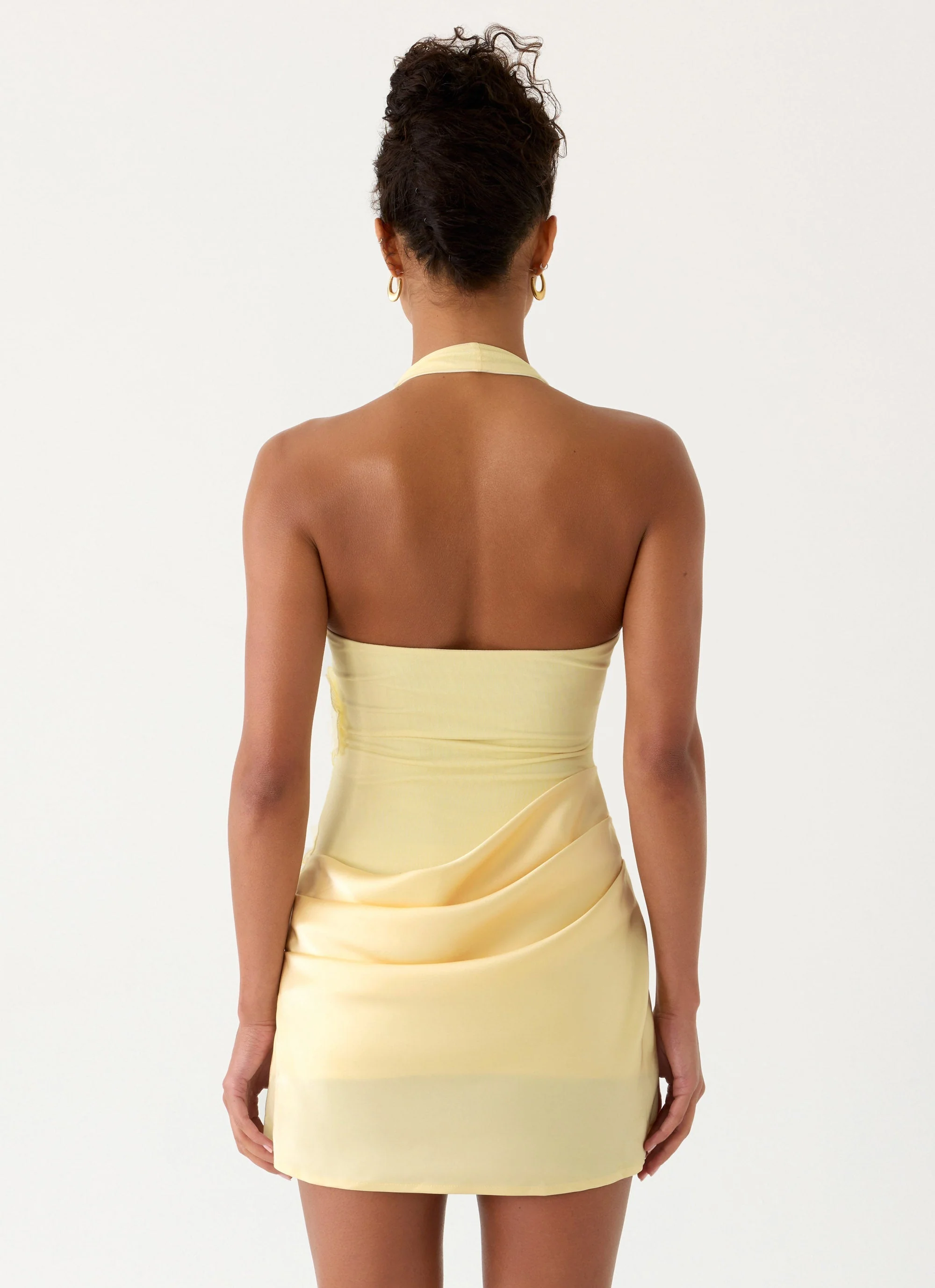 Kimana Halter Mini Dress - Yellow