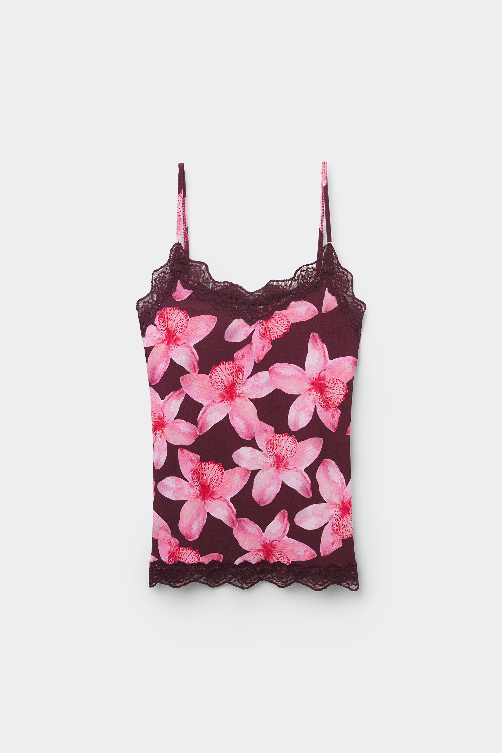 V-Neck Camisole with Lace Insert