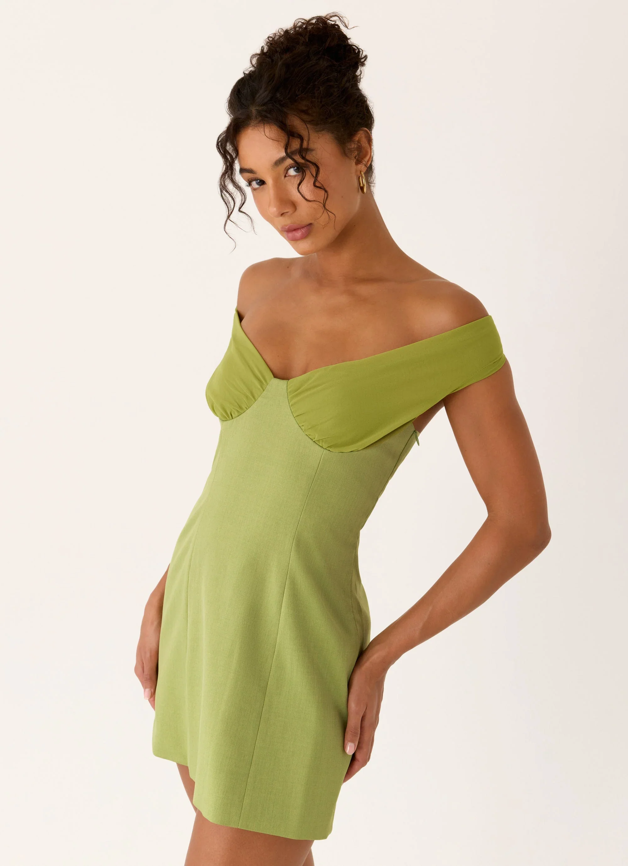 Caterina Mini Dress - Fern Green