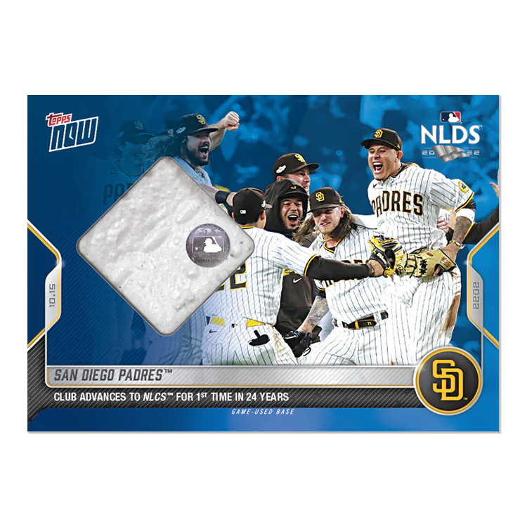 Game-used Base-Relic # to 49 - San Diego Padres - 2022 MLB TOPPS NOW® Card 1090B