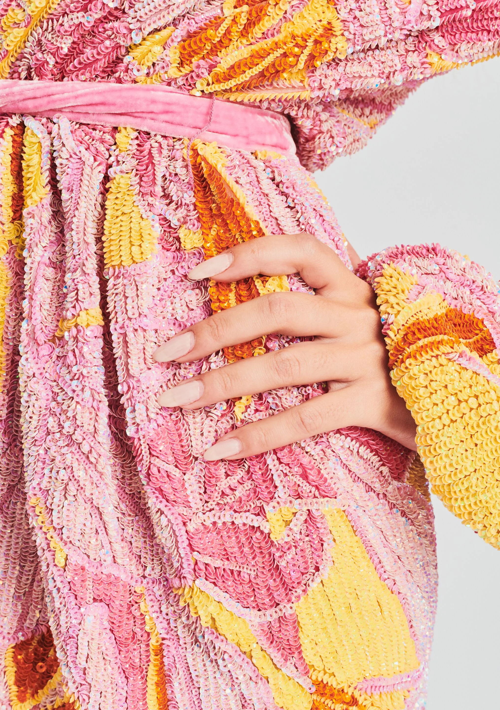 Gabrielle Sequin Floral Robe