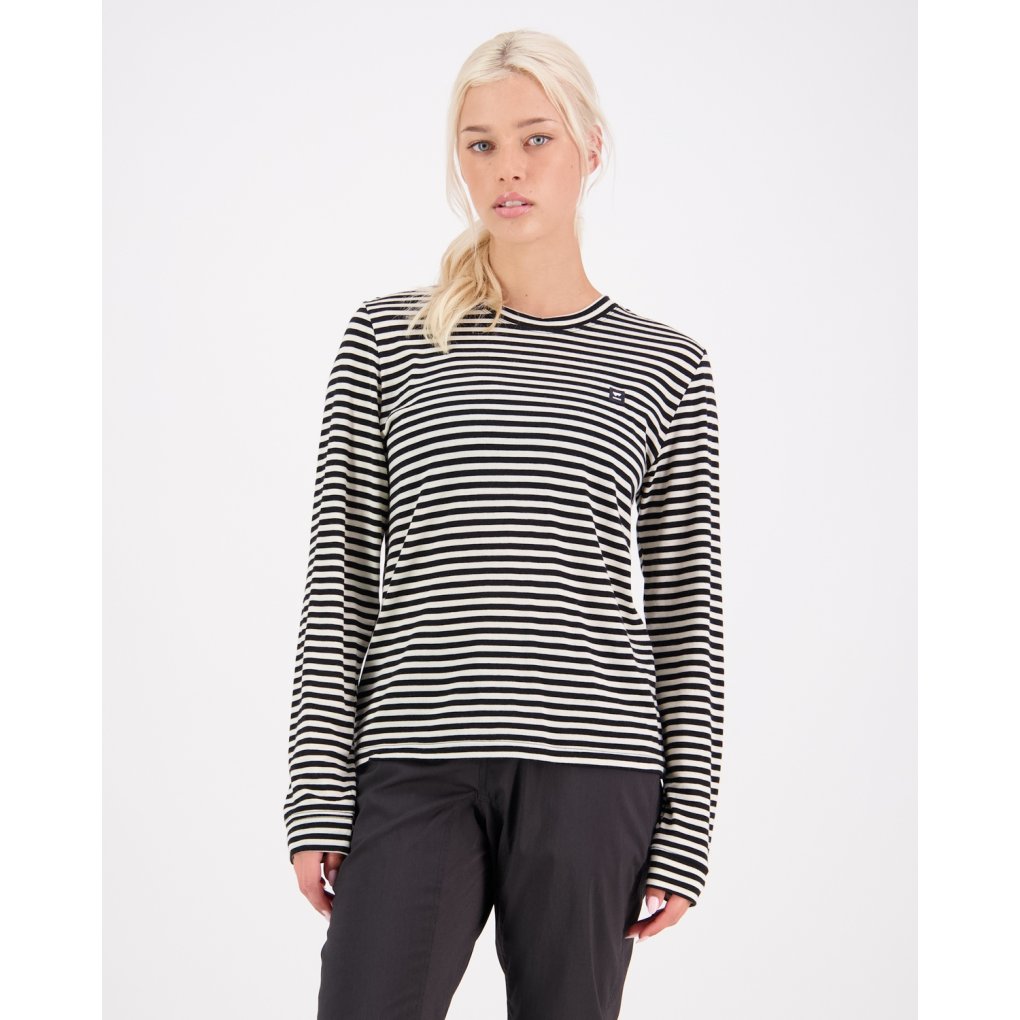 Mons Royale Icon Merino Long Sleeve Women - mr stripe