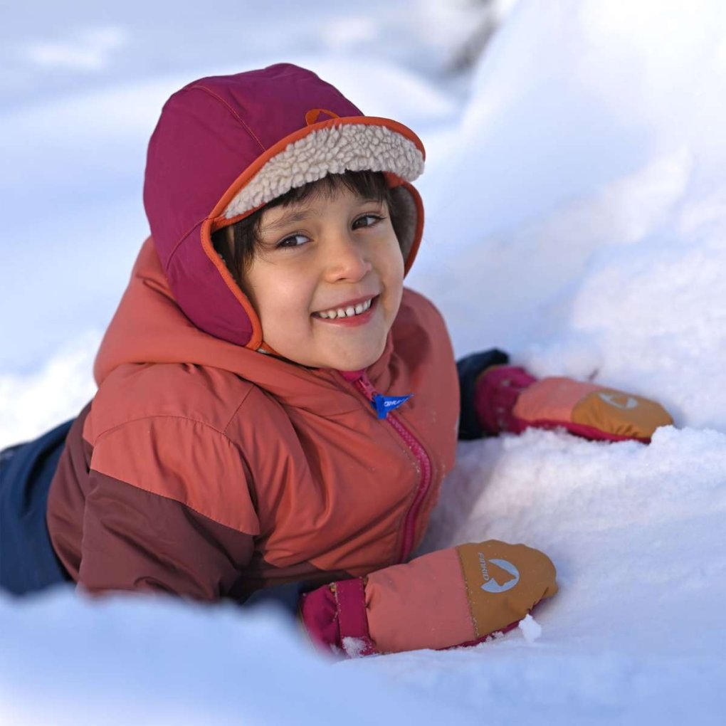 Finkid KIRJAVA Mittens Kids - almond/deep water