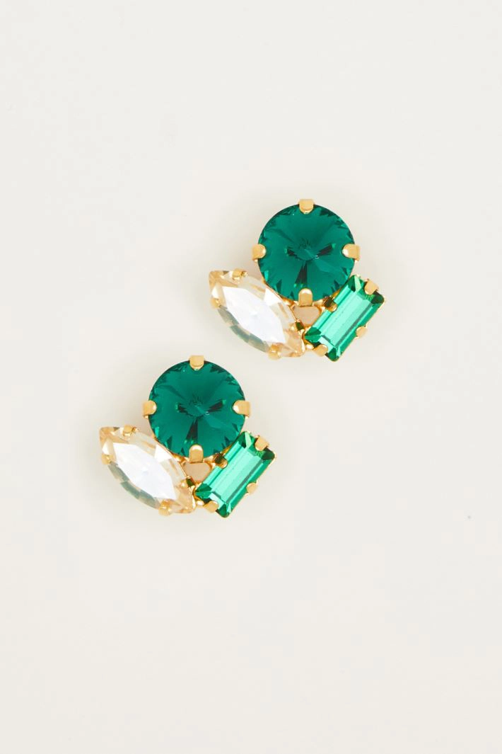 Stud earrings - GREEN GOLD