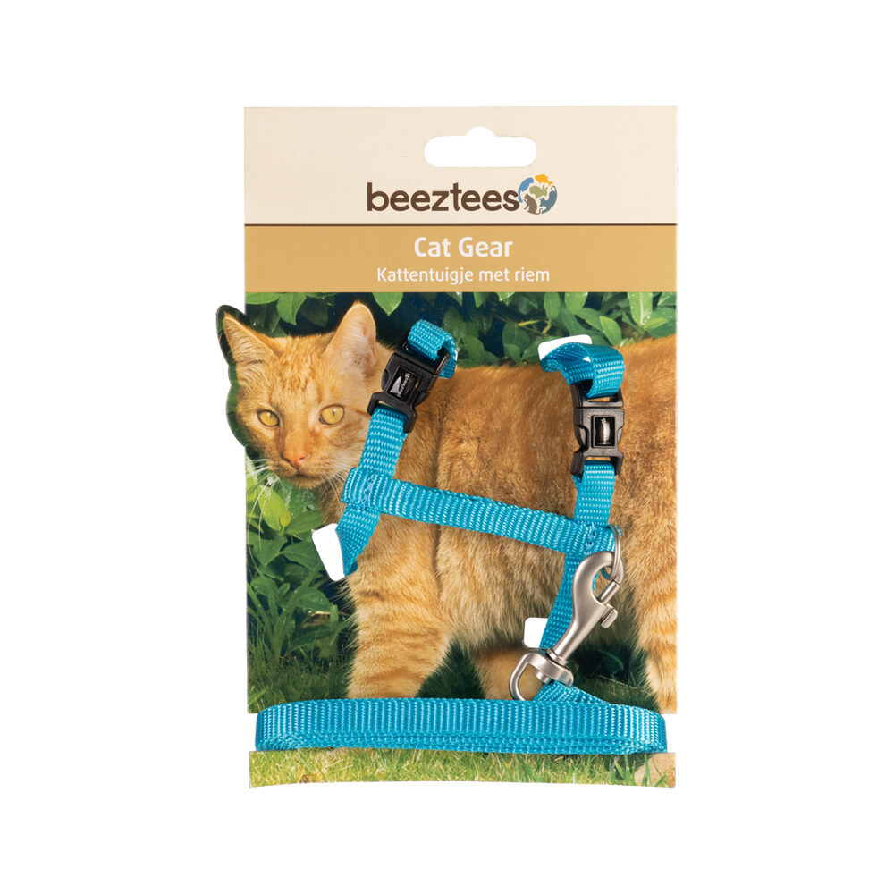 Beeztees Nylon Cat Harness Uni - Light Blue - 27-45 x 1 cm