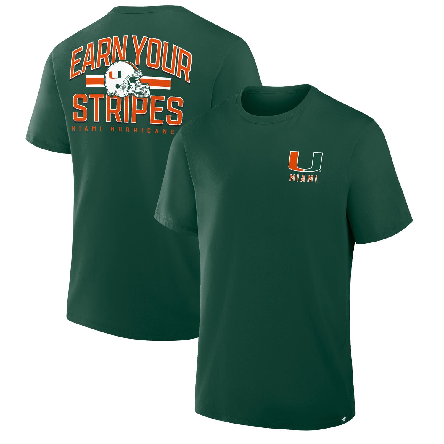 Miami Hurricanes Defender Cotton NCAA T-Shirt Green