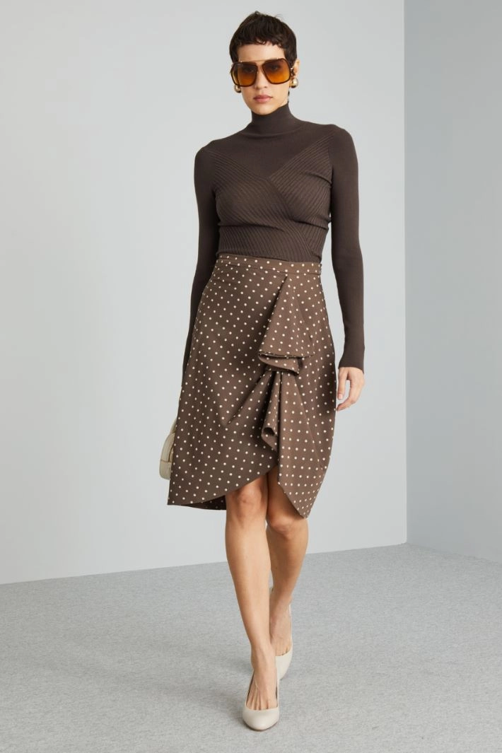 Tulip ruffled skirt - BROWN BUTTER