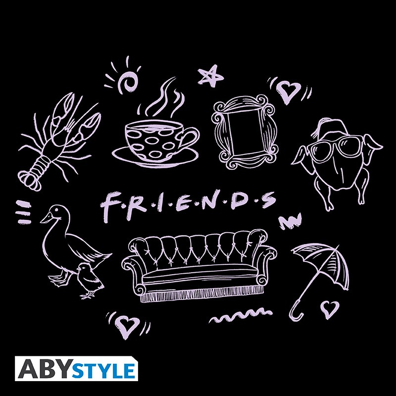 FRIENDS Hoodie Scribble without zip Black