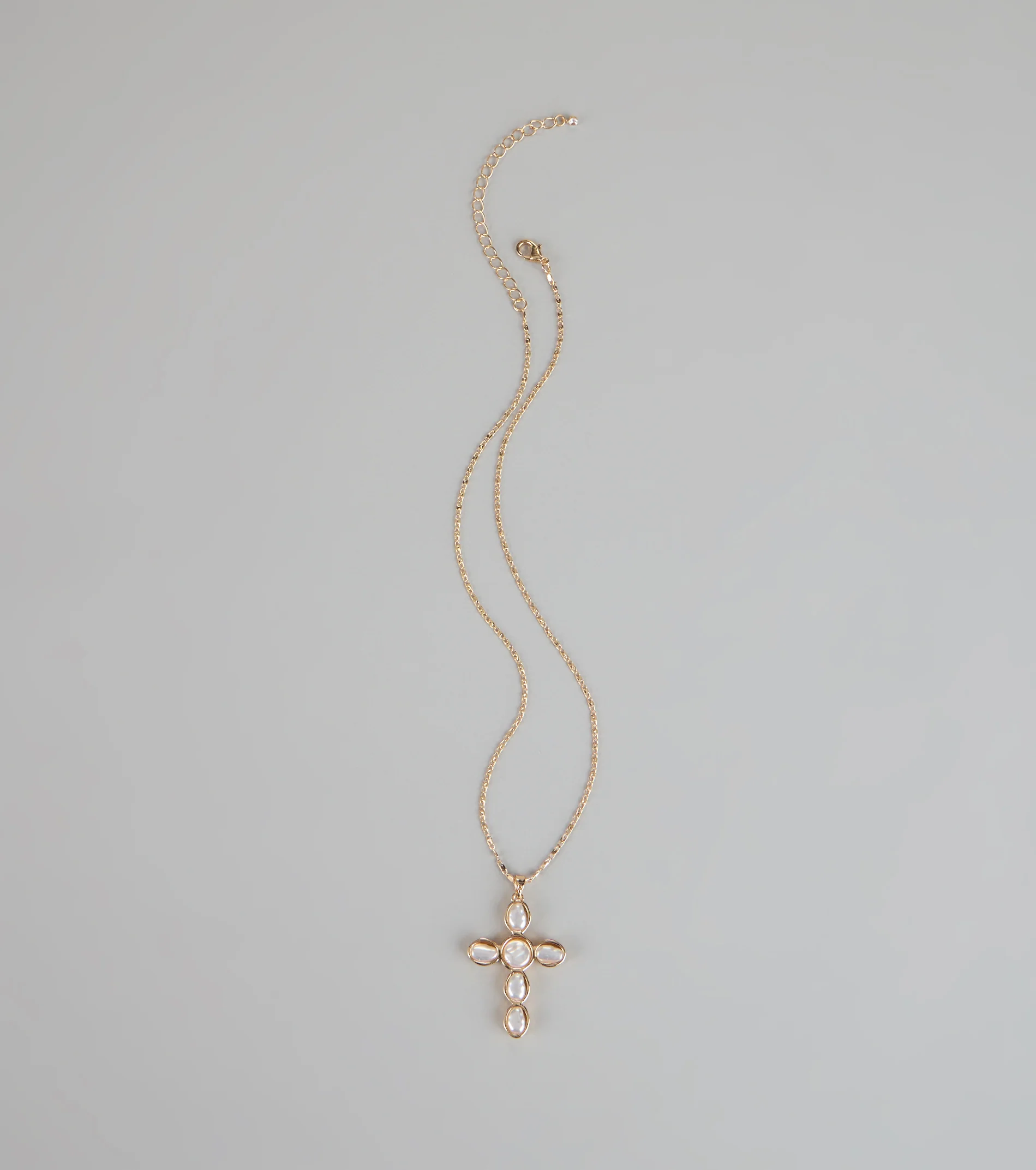 Divine Detail Faux Pearl Cross Necklace