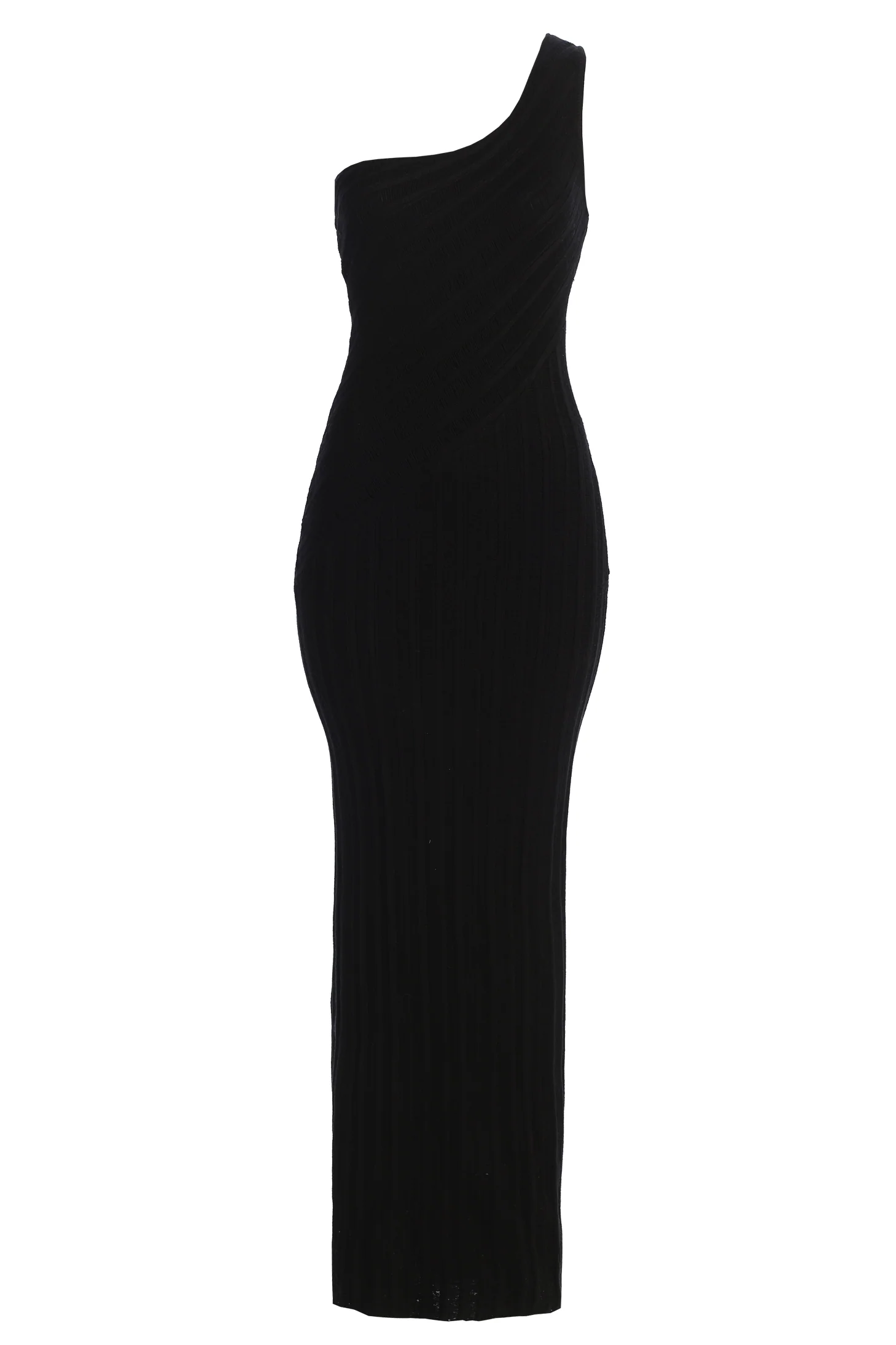 Black Fringe Knit Maxi Dress