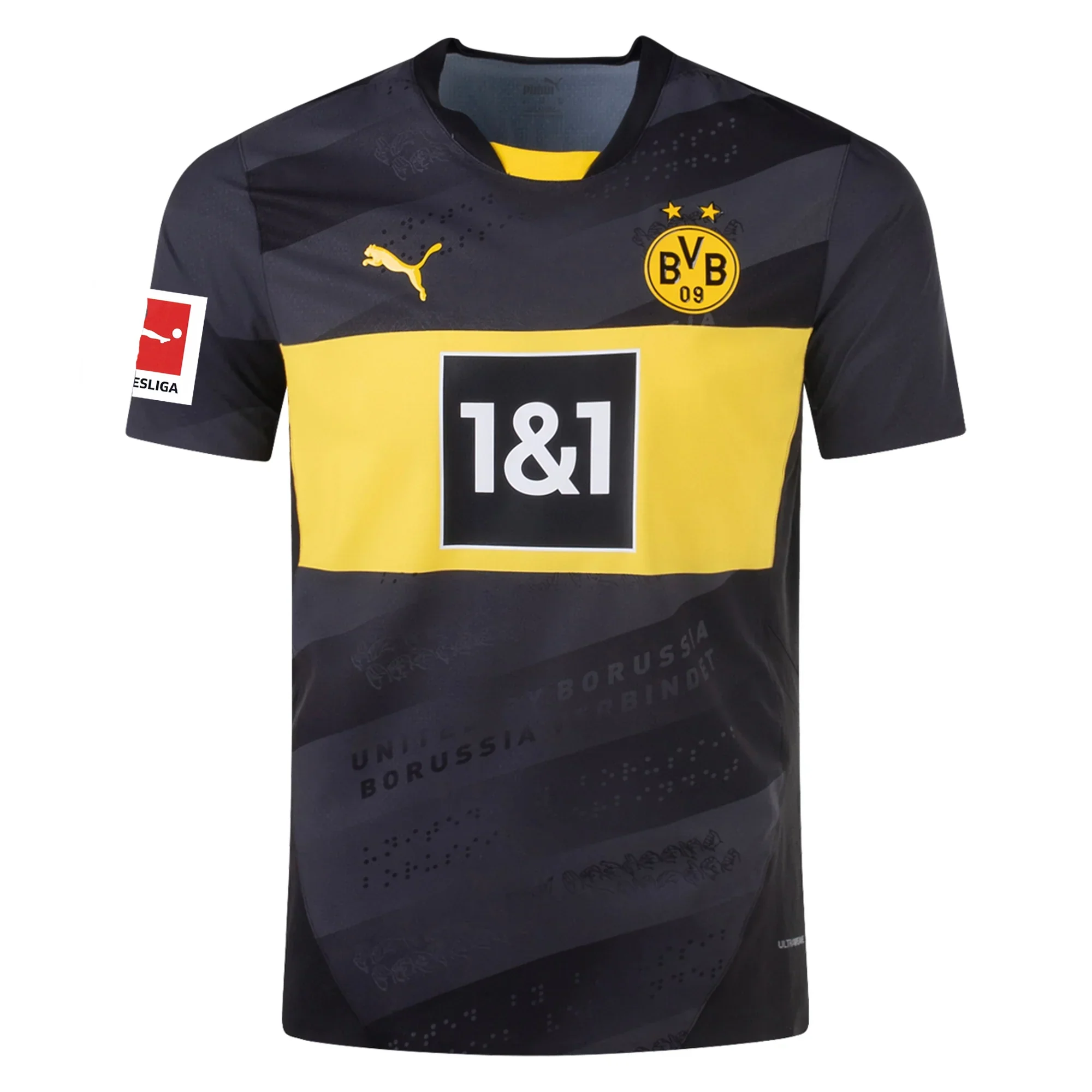 Borussia Dortmund Authentic Nico Schlotterbeck Away Jersey w/ Bundesliga Patch 24/25 ( Black/Faster Yellow)