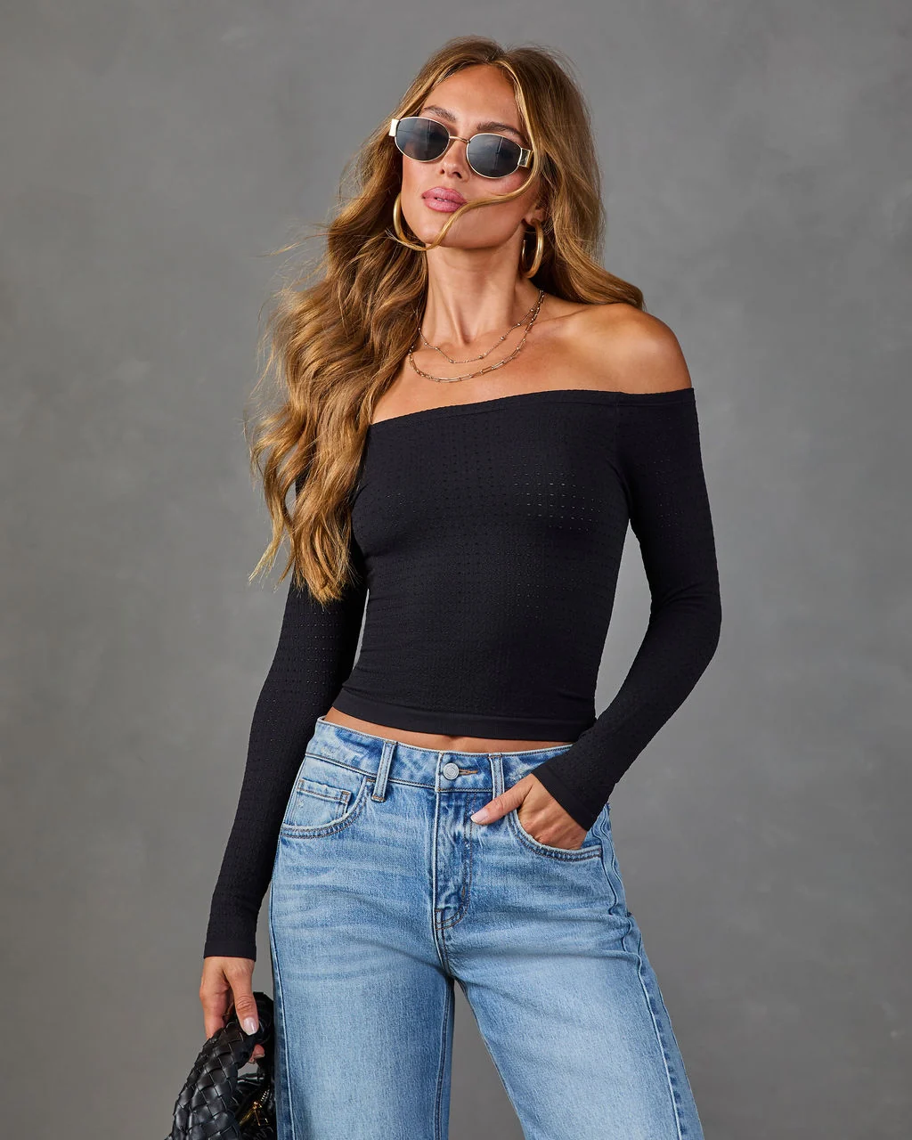 Fresh Focus Seamless Boat Neck Perforated Top