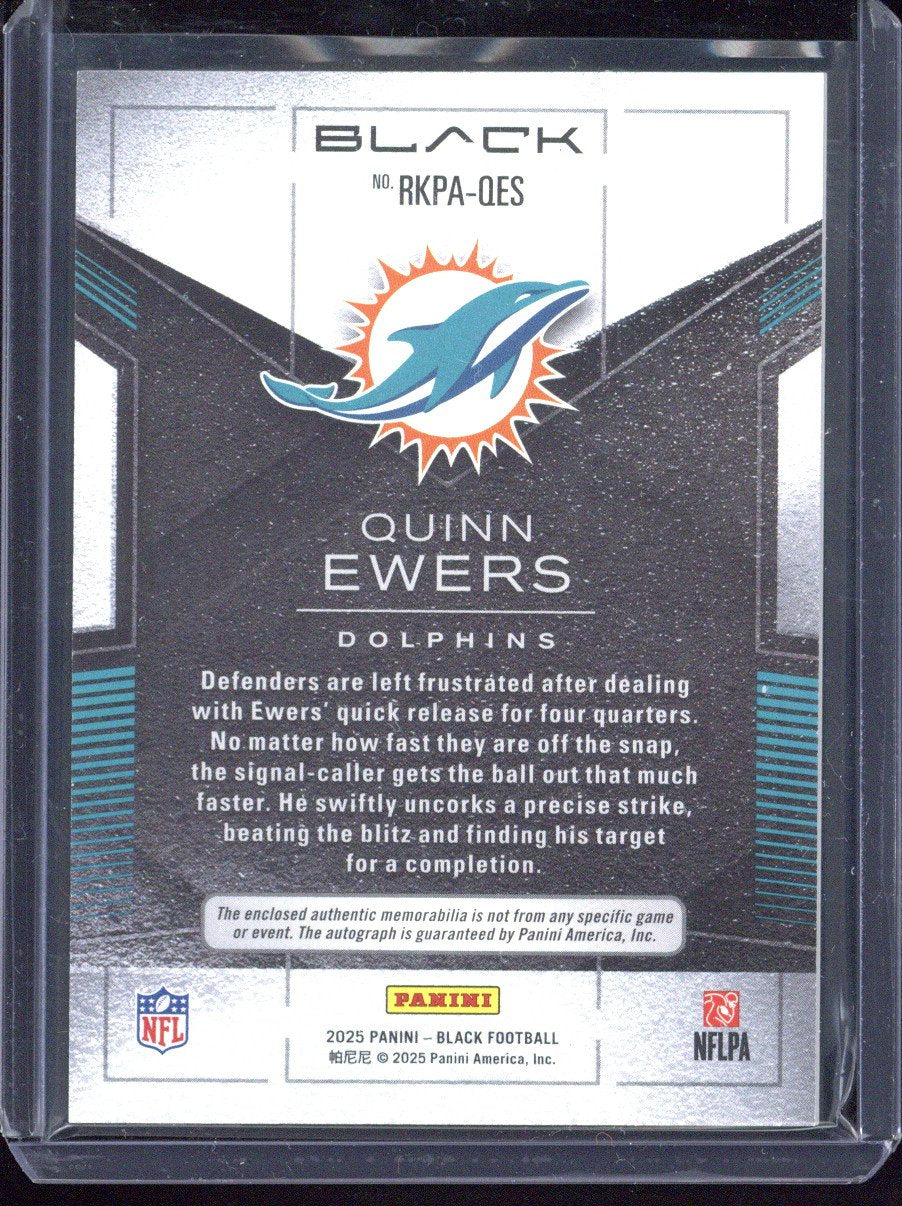 2025 Panini Black Football Quinn Ewers RC Autograph Patch /125