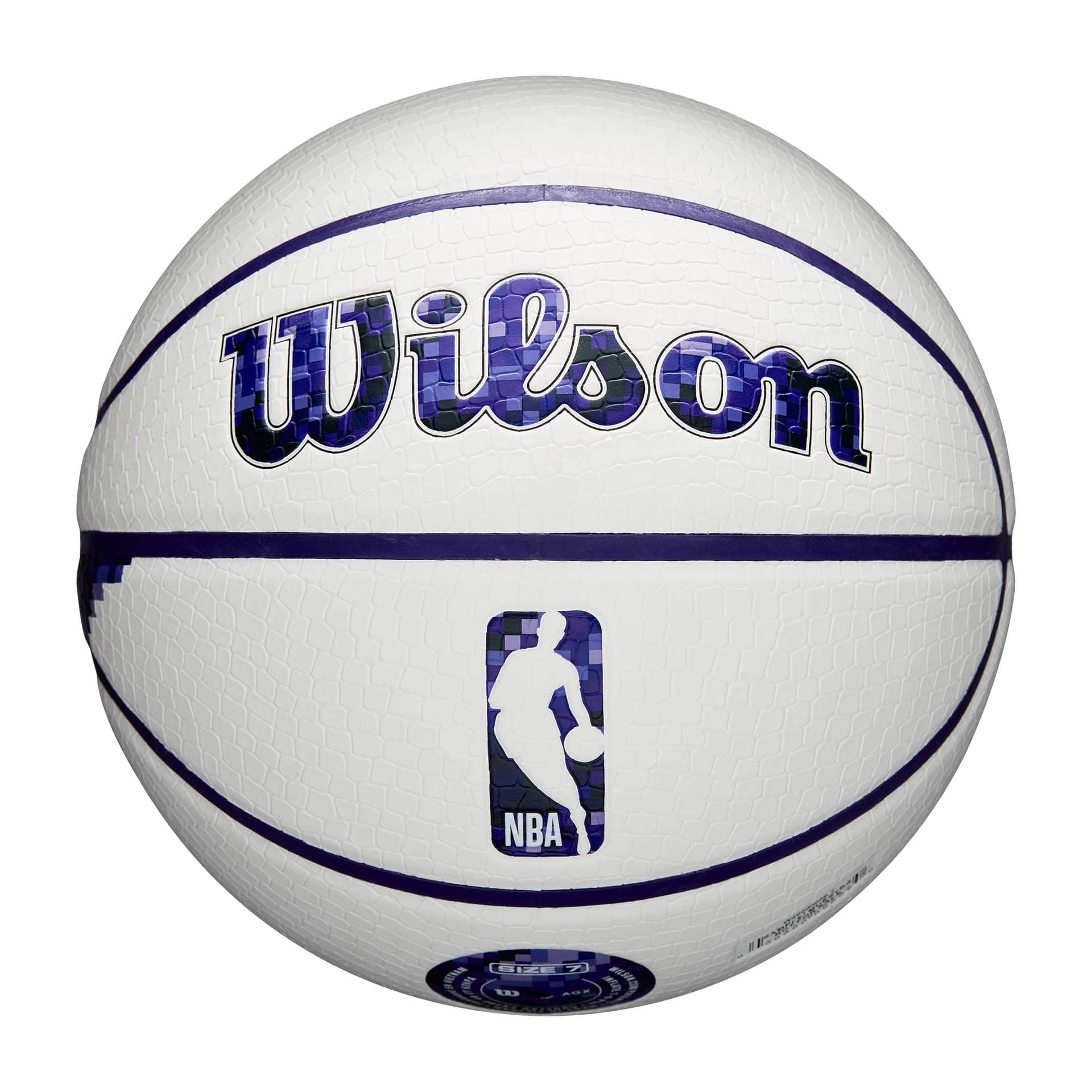 Los Angeles Lakers Pixel NBA Basketball White (Size 7)