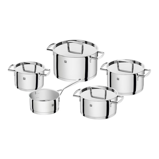 5-pcs 18/10 Stainless Steel Pot set silver