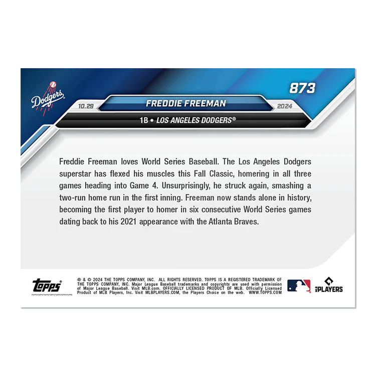 Freddie Freeman - 2024 MLB Topps NOW® Card 873