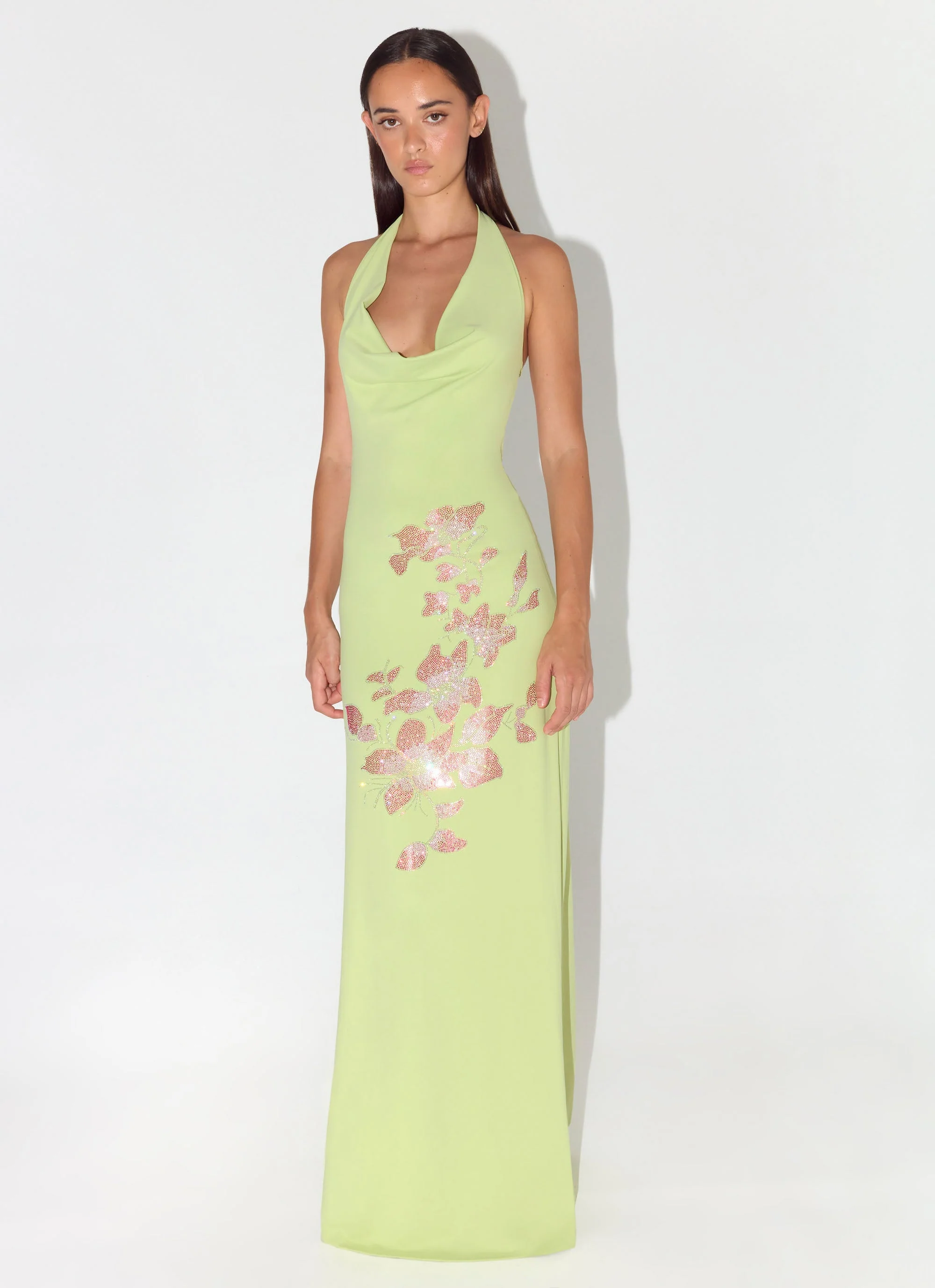 Quaresma Embellished Maxi Dress - Lime