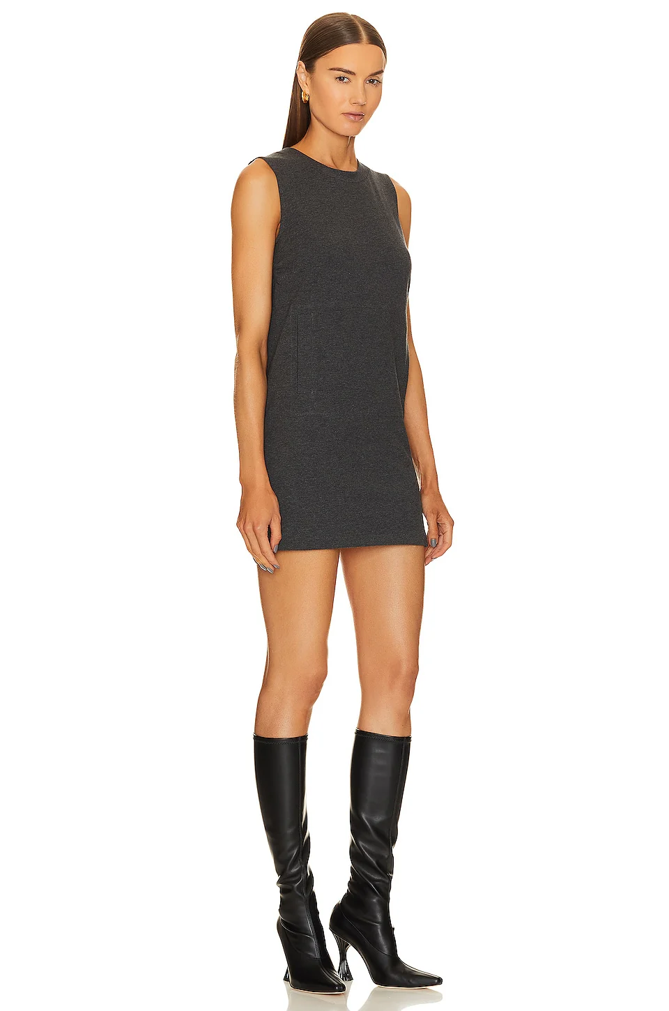 Sleeveless Tailored Terry Mini Dress