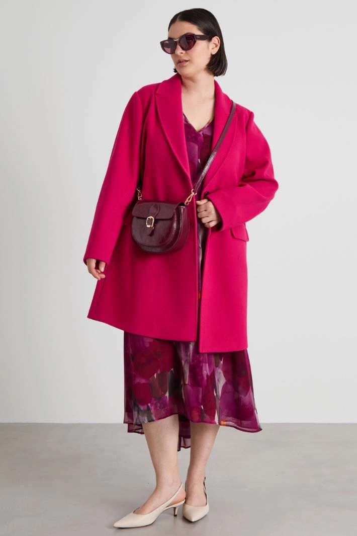Stretch jersey coat - FUCHSIA