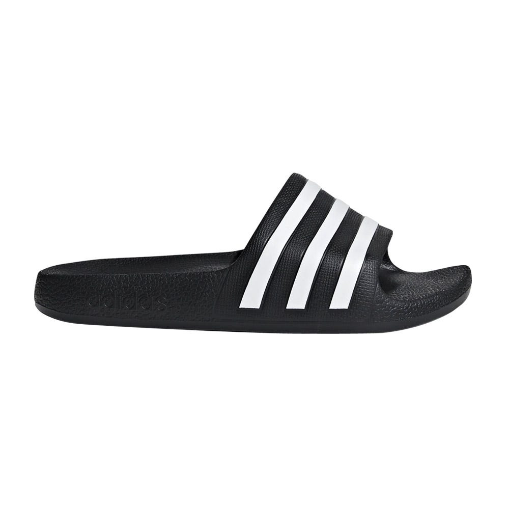JUNIOR BLACK AND WHITE ADIDAS ADILETTE AQUA K SLIDES