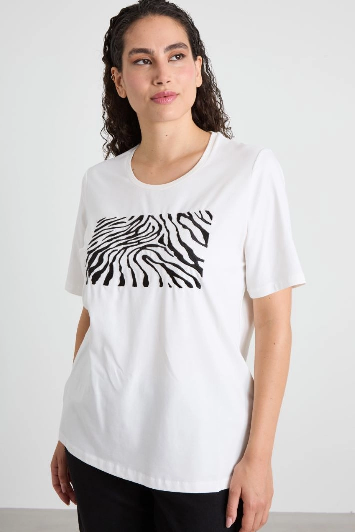 Embroidered T-shirt - WHITE