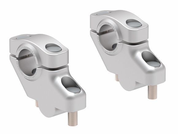Hepco & Becker Handlebar Risers with Offset - SilverRef: Hbe04967A / 4240770 00 09