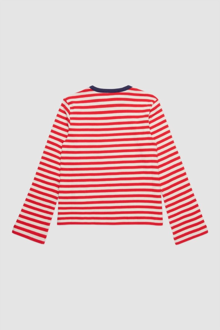 Striped long-sleeved T-shirt KID - RED WHITE BLUE