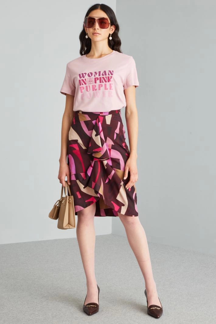 Printed jersey T-shirt - POWDER PINK